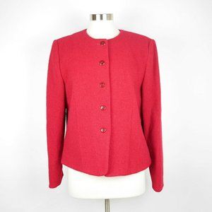 PENDLETON Red knit wool long sleeve blazer jacket